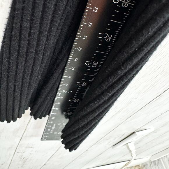 Cale Pants Women Size Small Black Flare Leggings Rib Knit Stretchy Elastic Waist - Picture 5 of 6